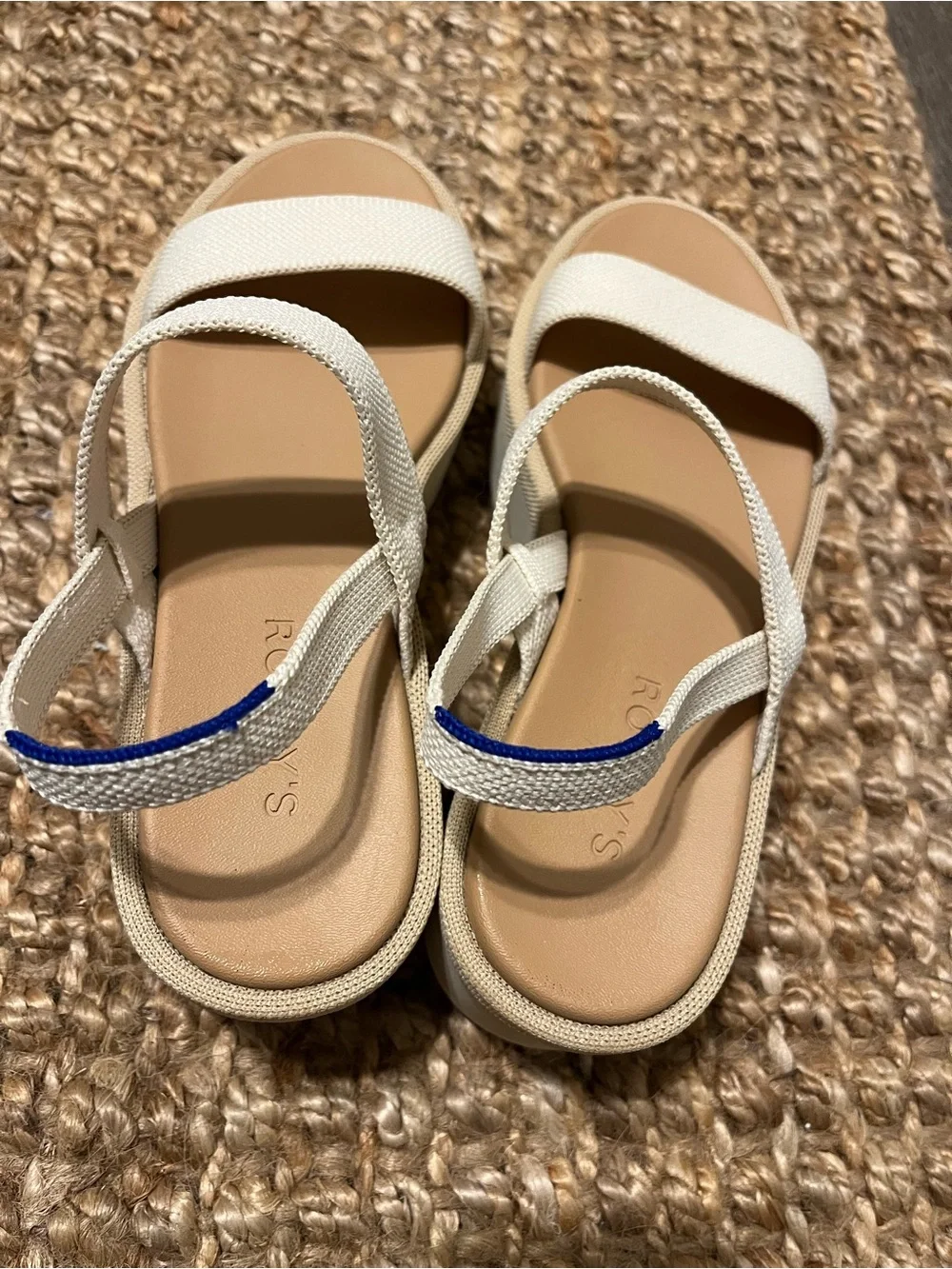 Rothy's Cream/Textile Platform Wedge Sandals - Picture 5 of 7